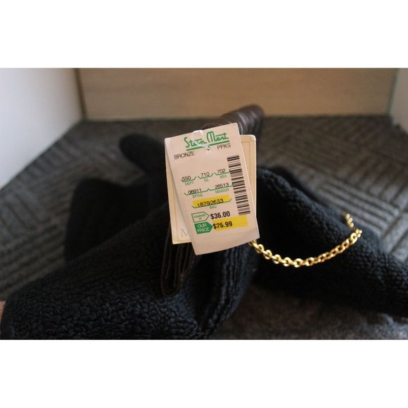 NWT Jessica M'Clintock Brown Faux Patent Leather Envelope Clutch Evening Bag - Picture 5 of 9